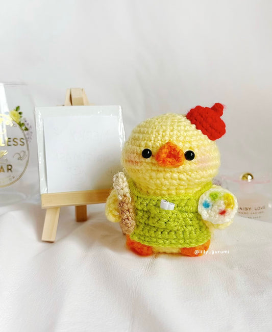 Ollie the Painter Duck Crochet Pattern PDF