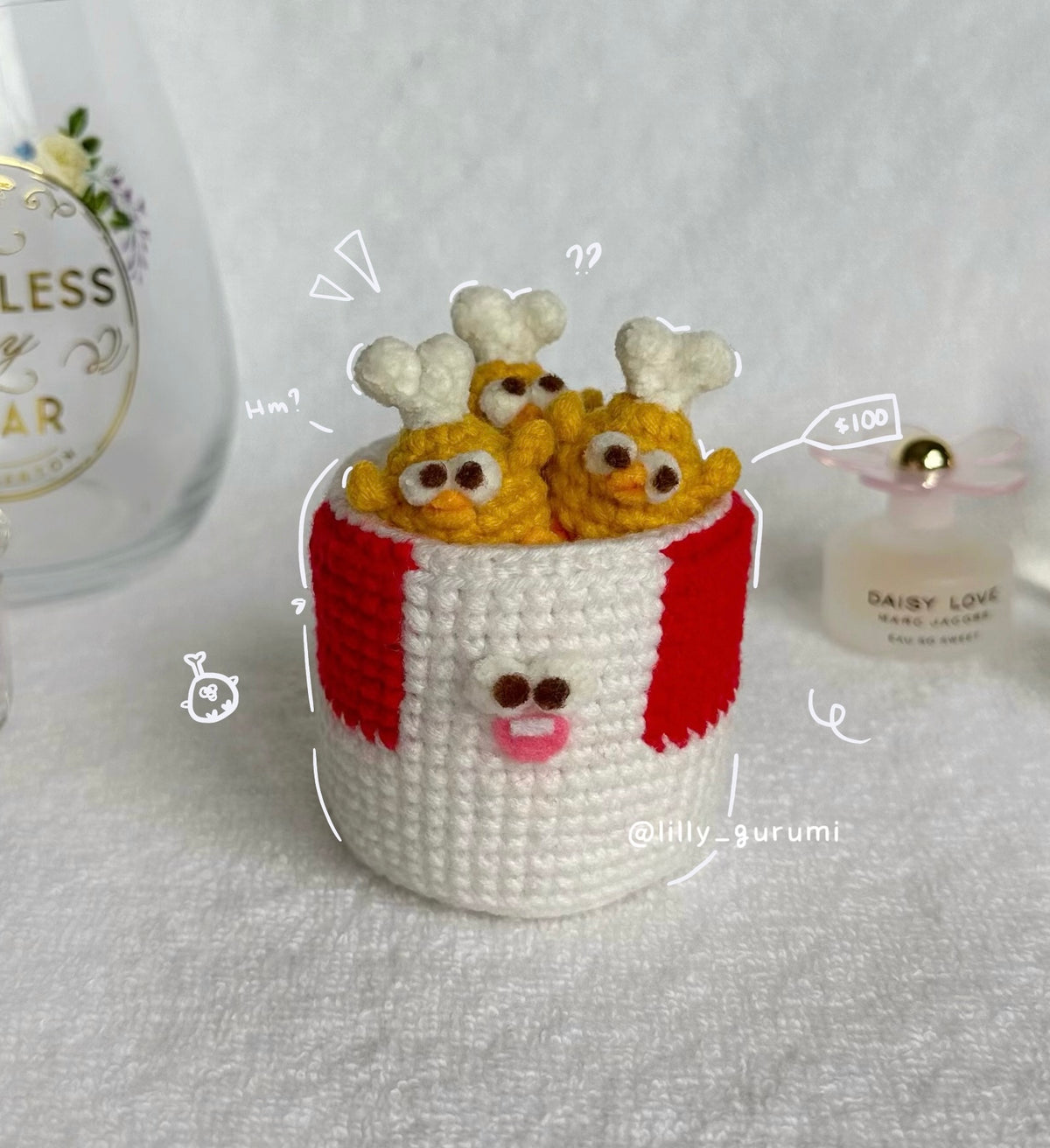 Fried Chicken Bucket Crochet Pattern PDF