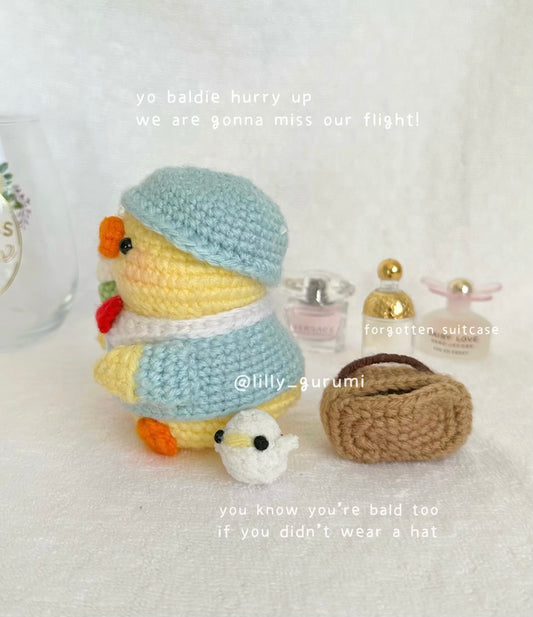 Ollie the Traveler Duck Crochet Pattern PDF