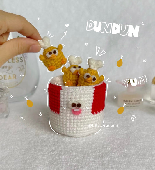 Fried Chicken Bucket Crochet Pattern PDF